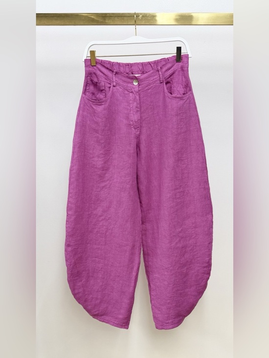 Milio Milano Pants - (155163/E11441-OCH) LINEN BARREL PANTS